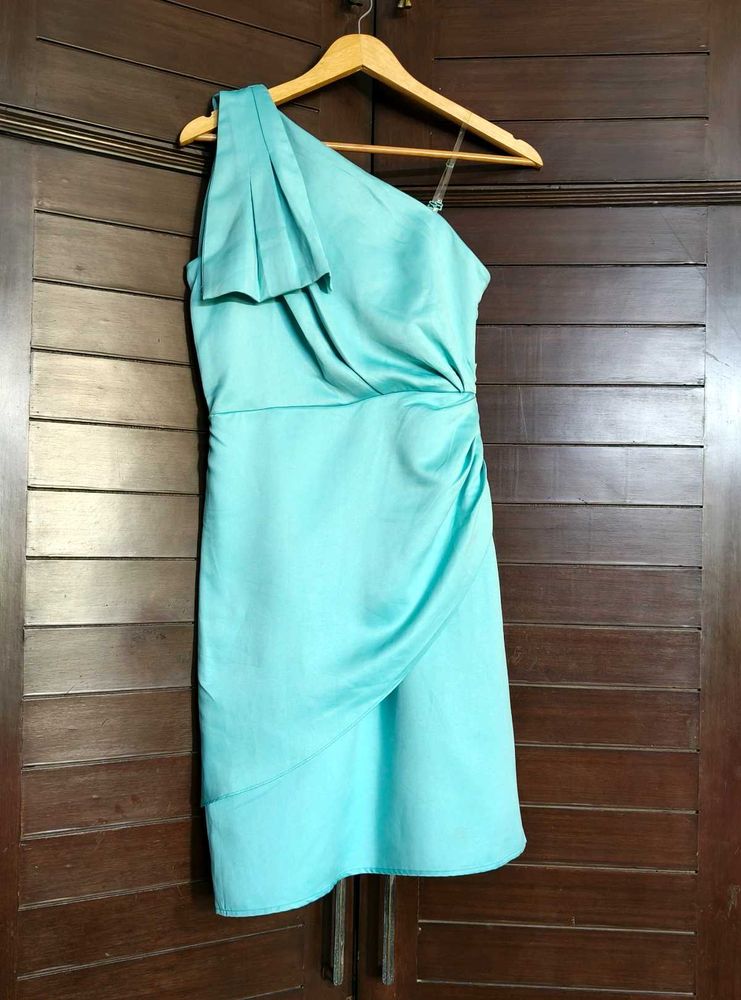 Vero Moda Elegant One-Shoulder Teal Dress