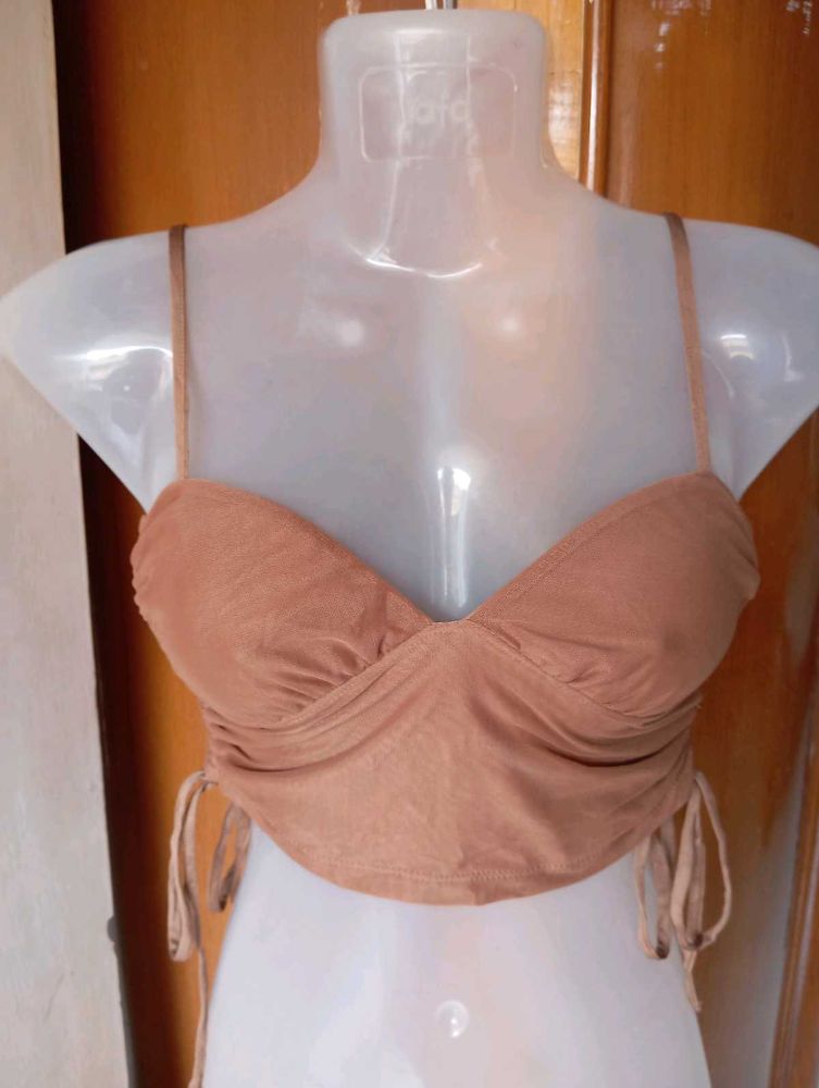 Ruched Mesh Cami Top