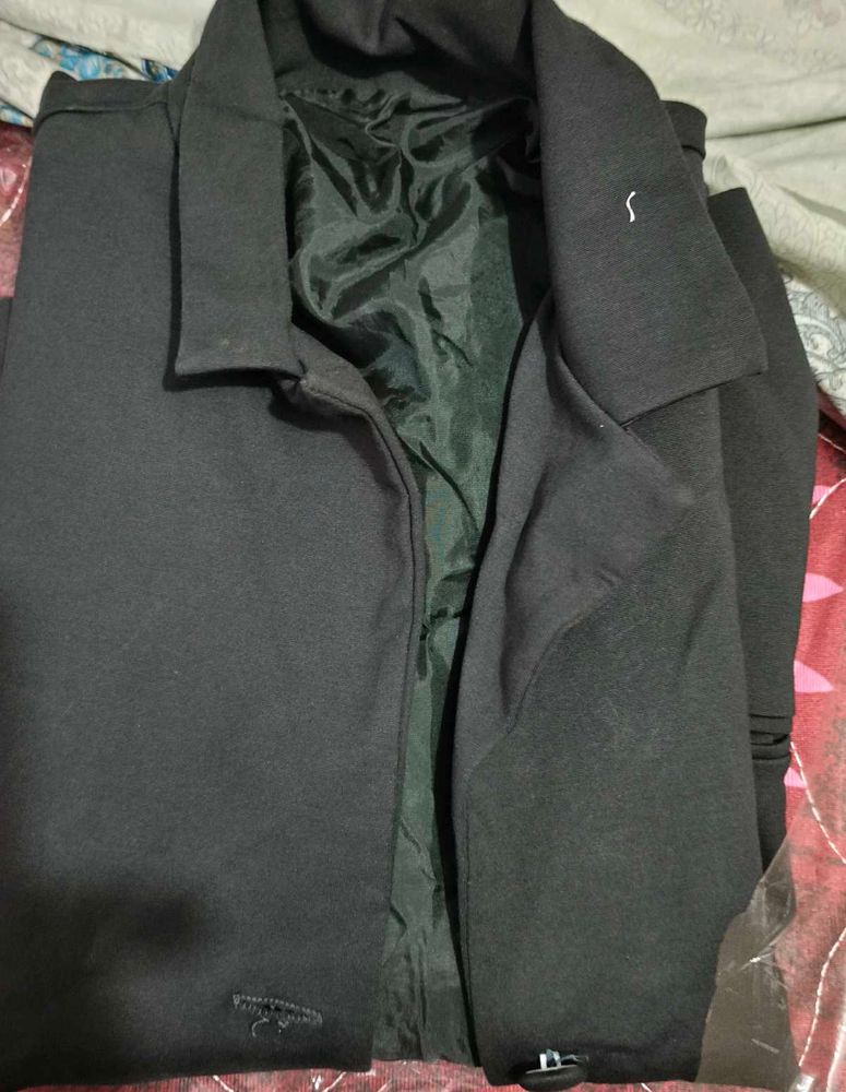 cotton Black Coat Blazer