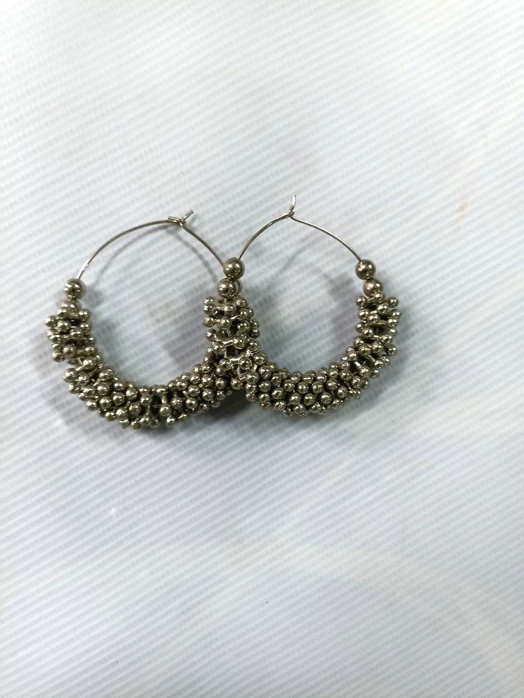 Stylish Beaded Hoop Earrings