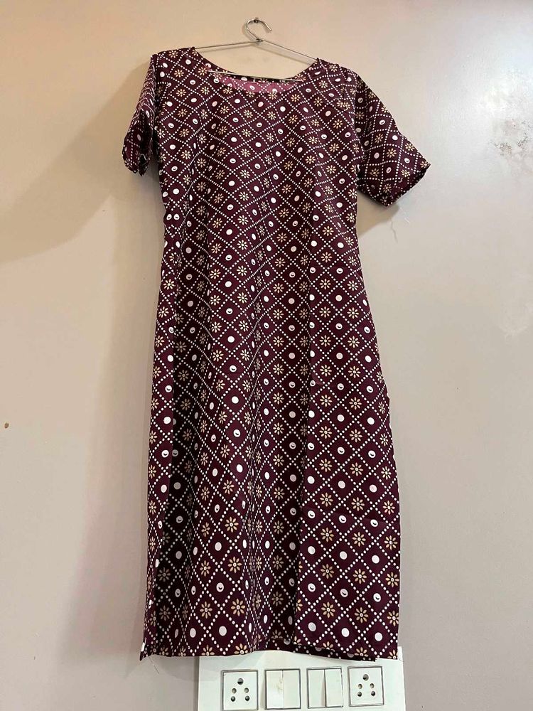 Elegant Maroon Printed Kurta