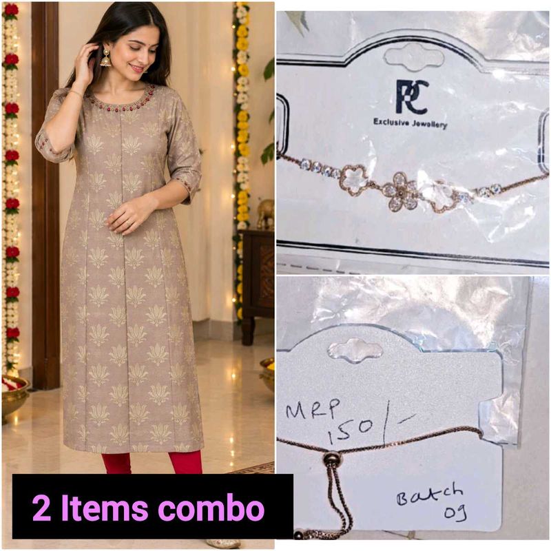 Kurta+Bracelet Ethnic Kurta with New Handband free