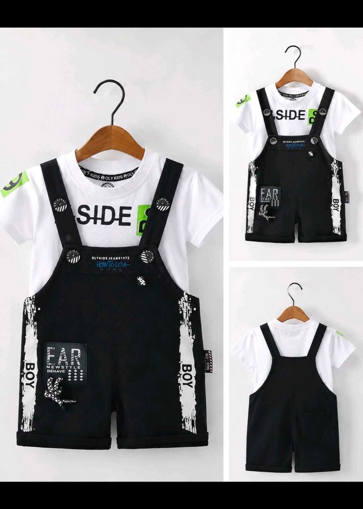 Cute Black Overalls with White T-Shirt