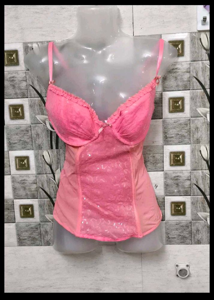 Pink Bustier Corset Top