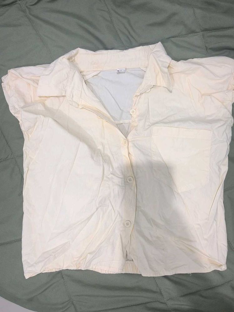 Light Yellow Button-Up Shirt