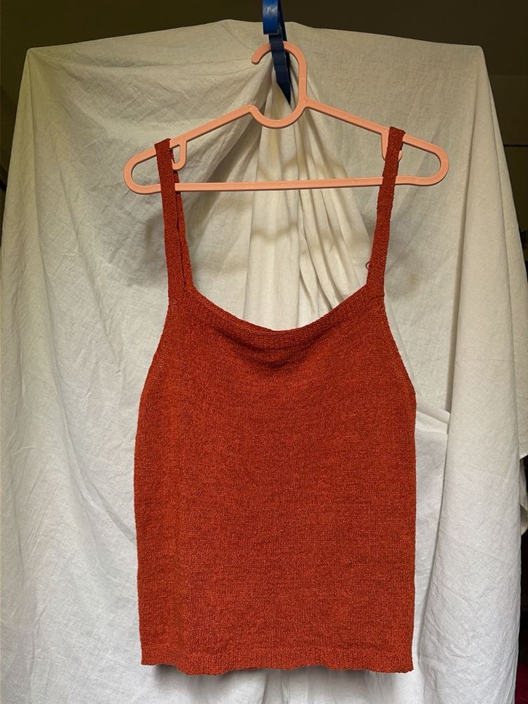 Forever21 Orange Knit Tank Top
