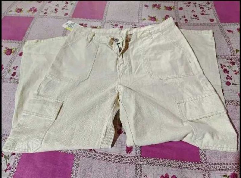 Cream Cargo Pants