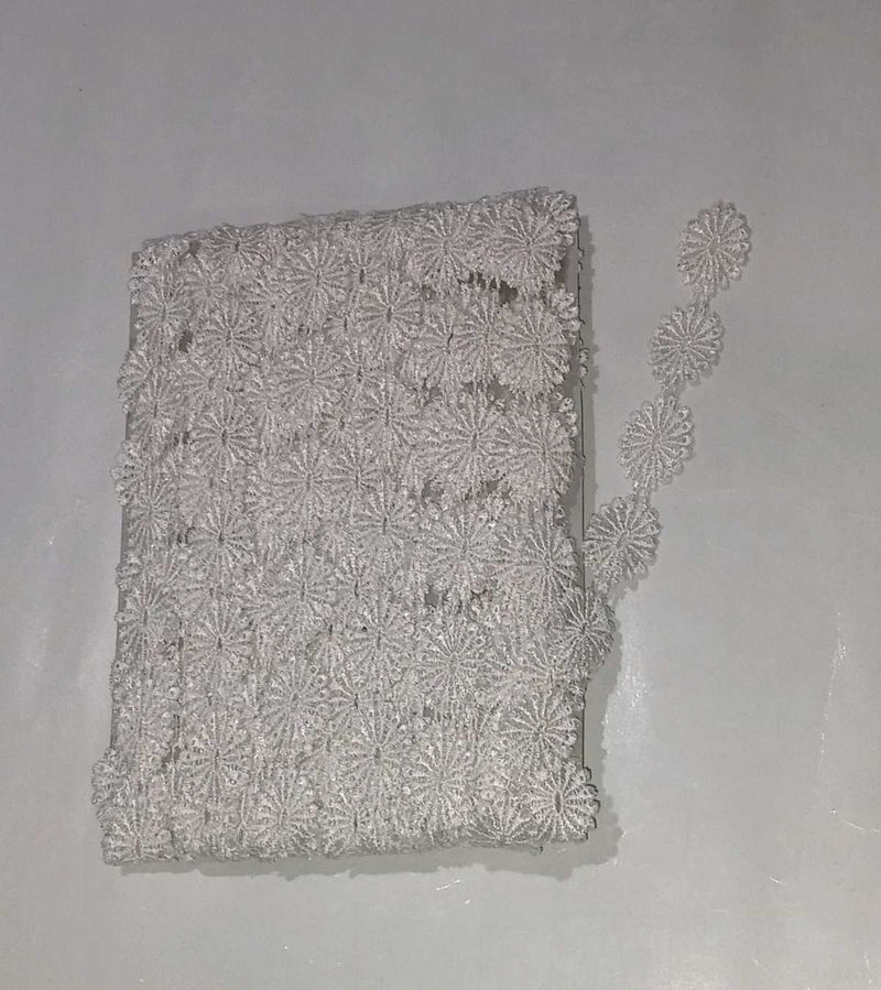 Beautiful Flower Design White Cotton Lace