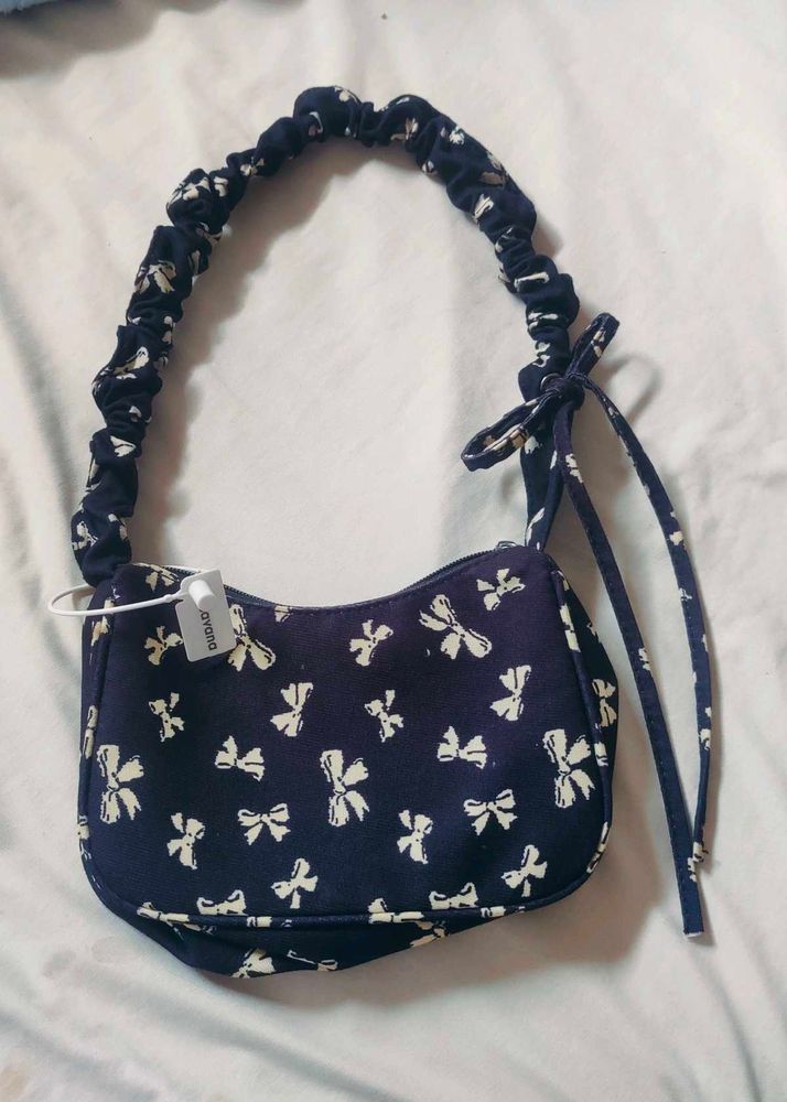 Cute Bow Print Hobo Bag
