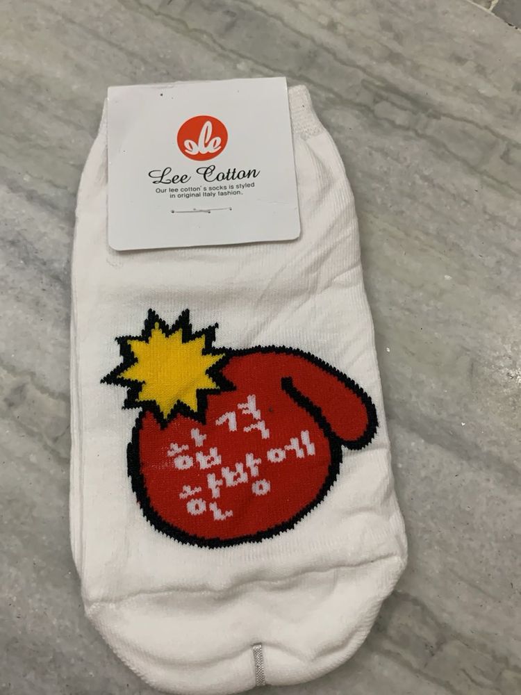 Lee Cotton White Cartoon Socks