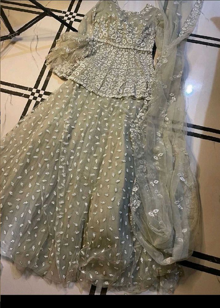 crop top rhinestone lehenga