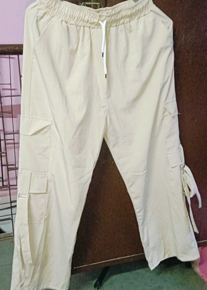 Stylish Cream Cargo Pants