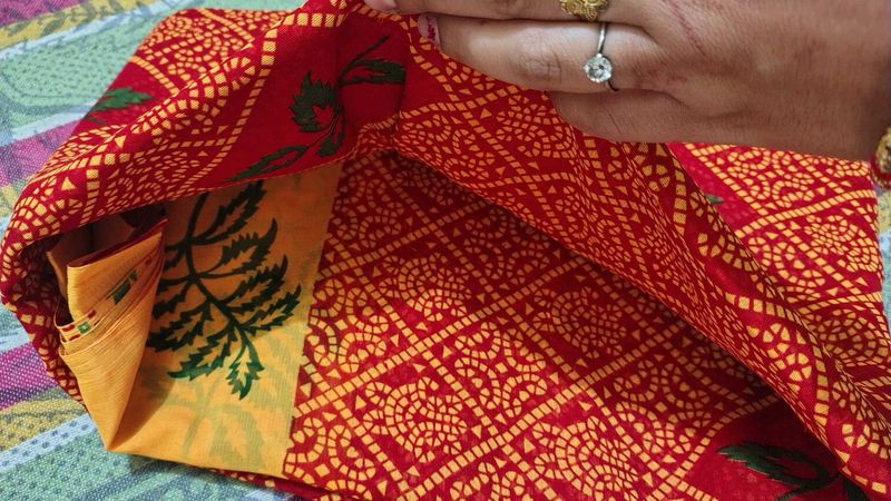 Vibrant Red &amp; Yellow Saree
