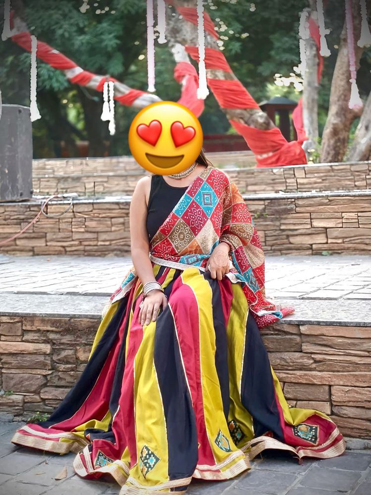 Vibrant Striped Lehenga Choli Set