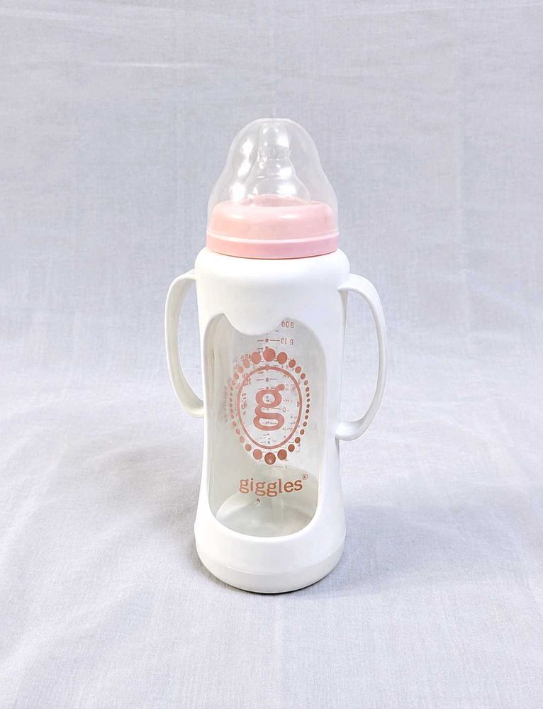 Giggles 210ml Glass Feeding Bottle Dual Handles BP