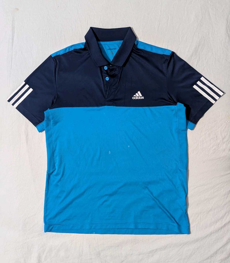 Adidas Blue &amp; Navy Polo Shirt