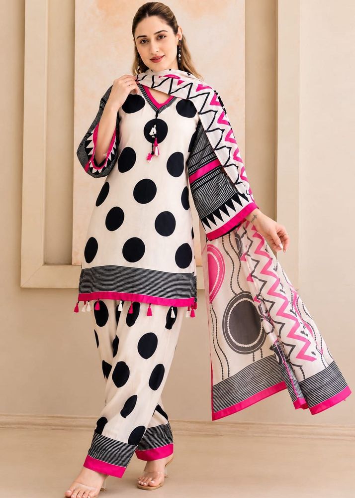 Polka Dotted Farshi Salwar Suit set