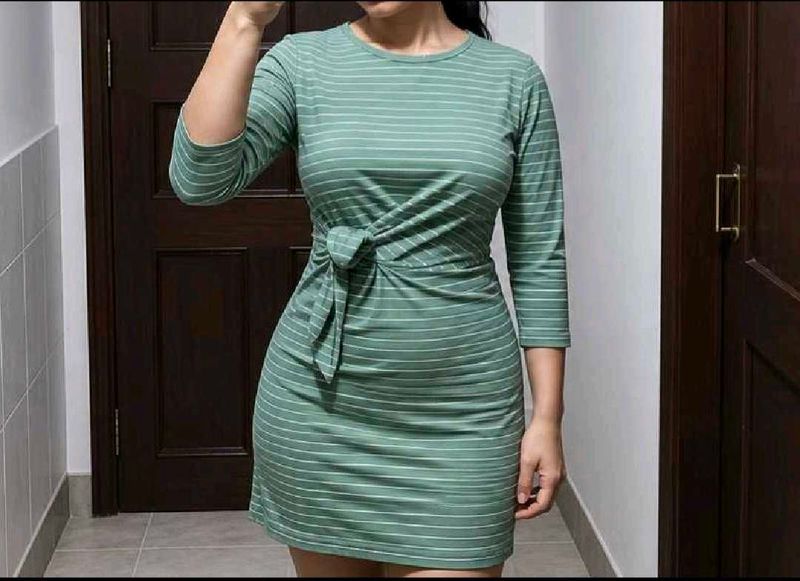 Striped Knit Mini Dress