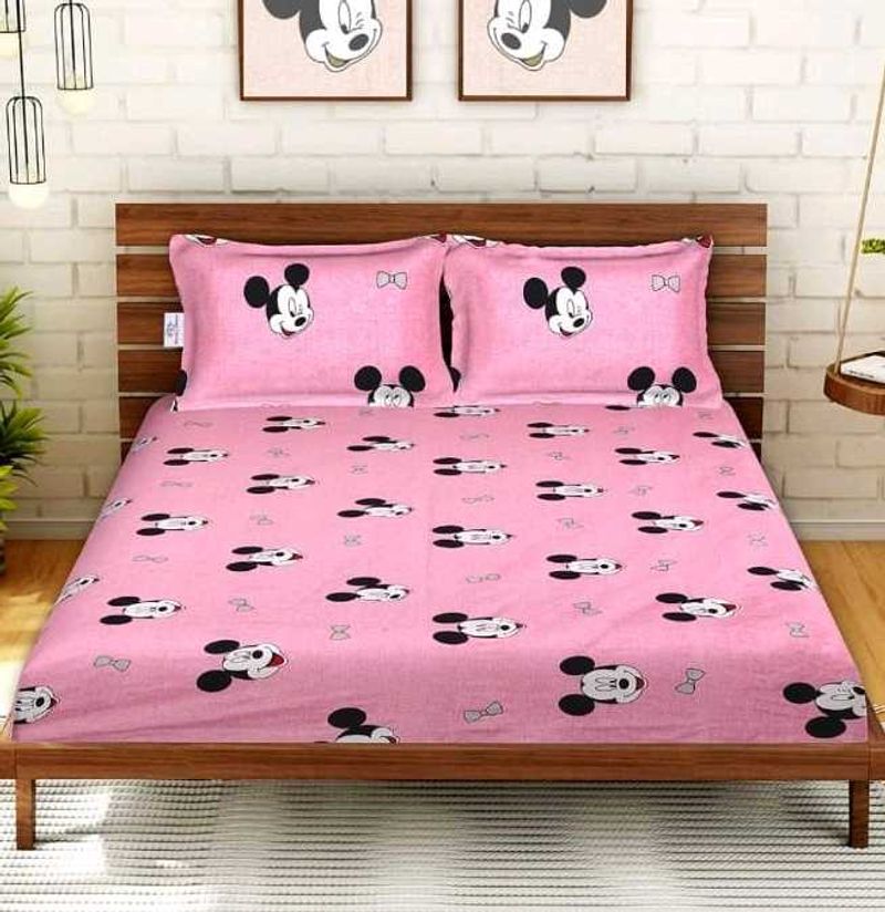 Mickey Mouse Pink Bed Sheet Set