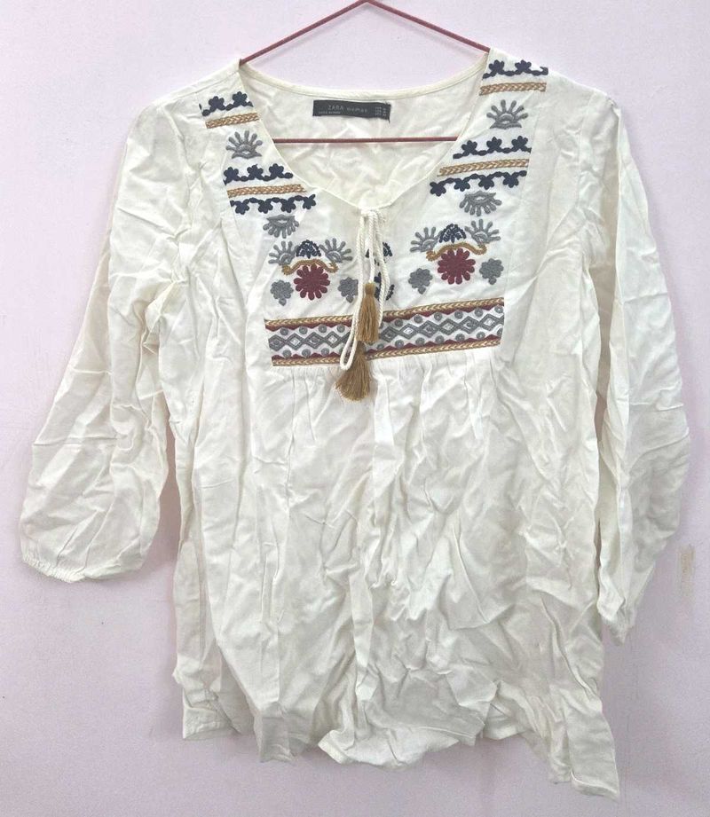 Zara Embroidered Top