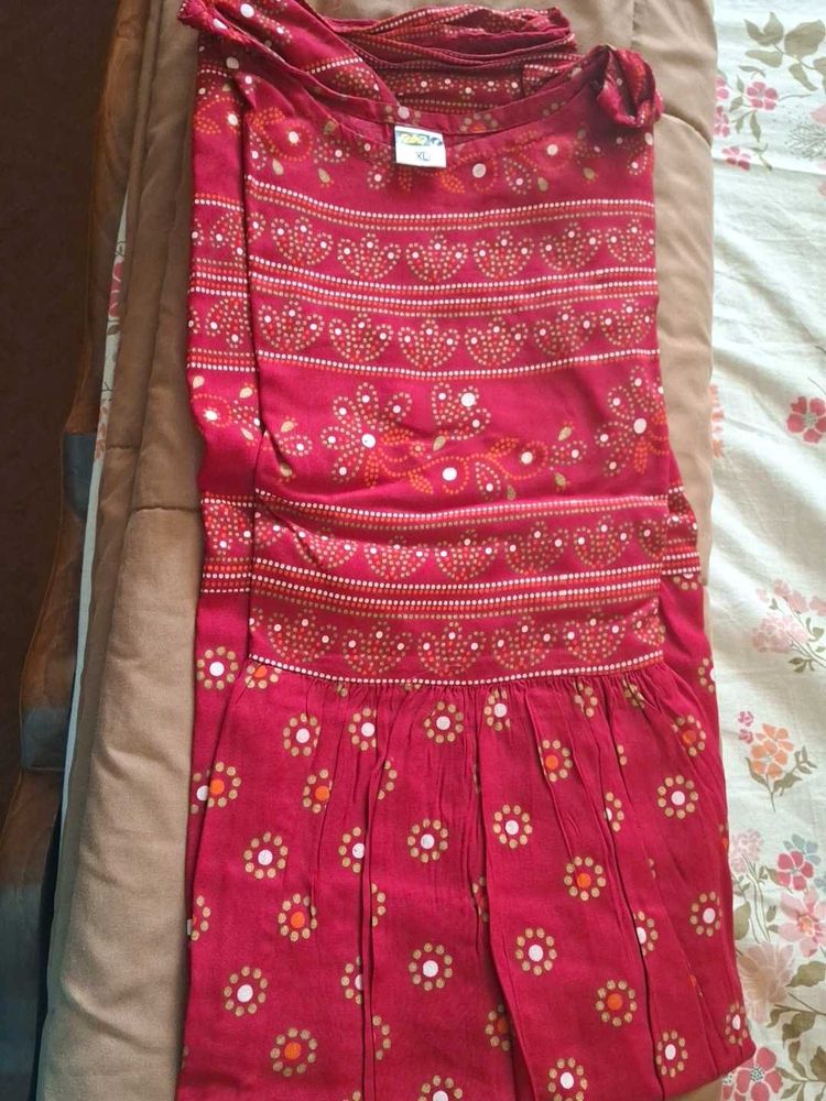 Stylish Red Printed Kurta