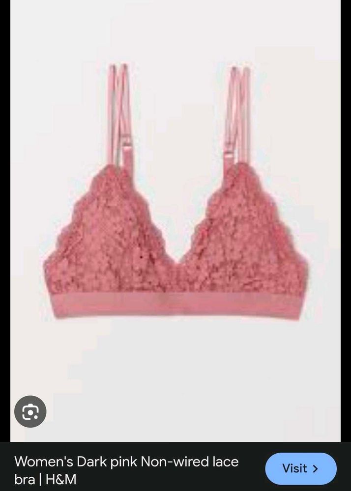 Women's Dark Pink Lace Bra with shorts 👍