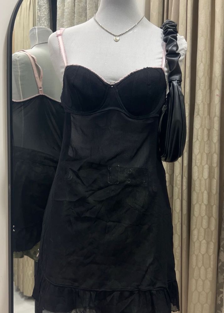 SHORT STORIES Sheer Lingerie Bow Dress