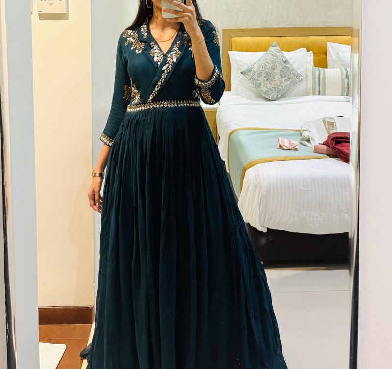 Elegant Peacock blue Gown