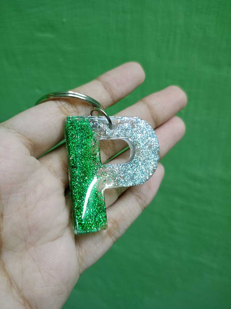 Resin P latter Keychain
