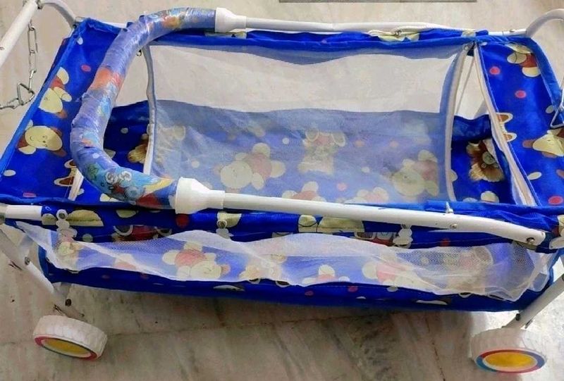 Blue🔵 Jhula Cradle For New Born to 10 Months Baby