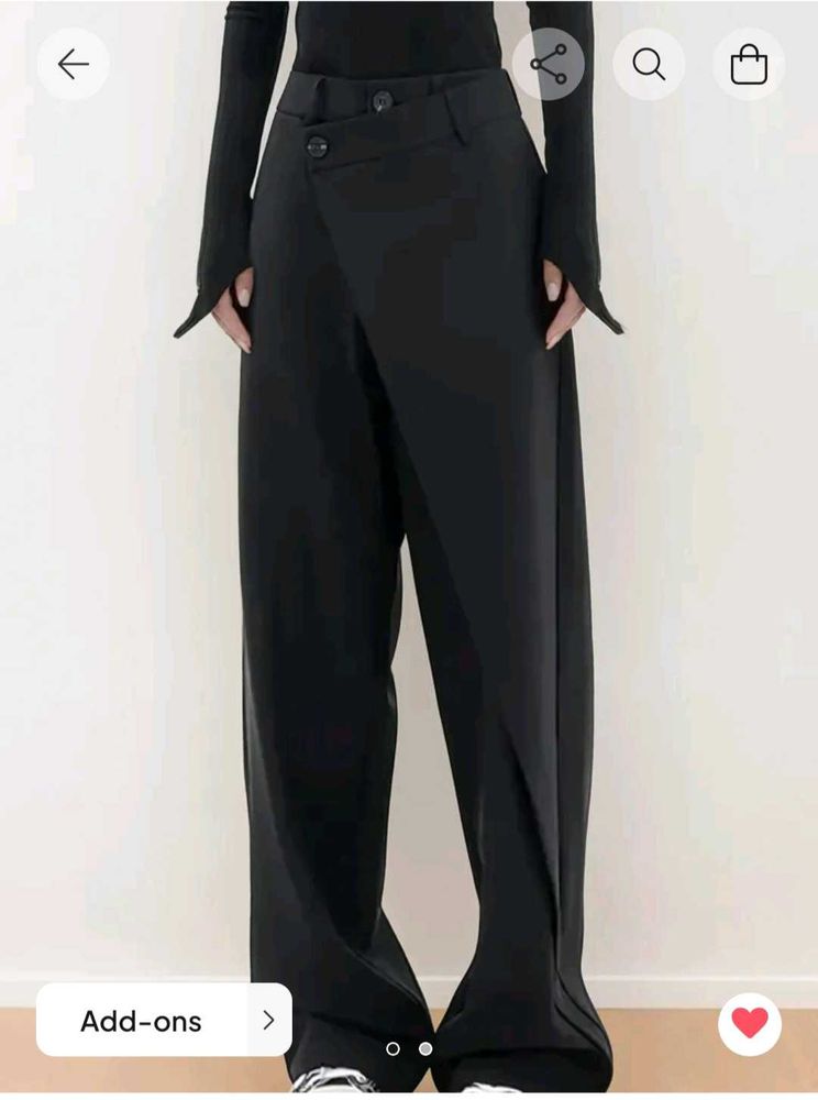 Asymmetric Korean Black Trousers ⭕
