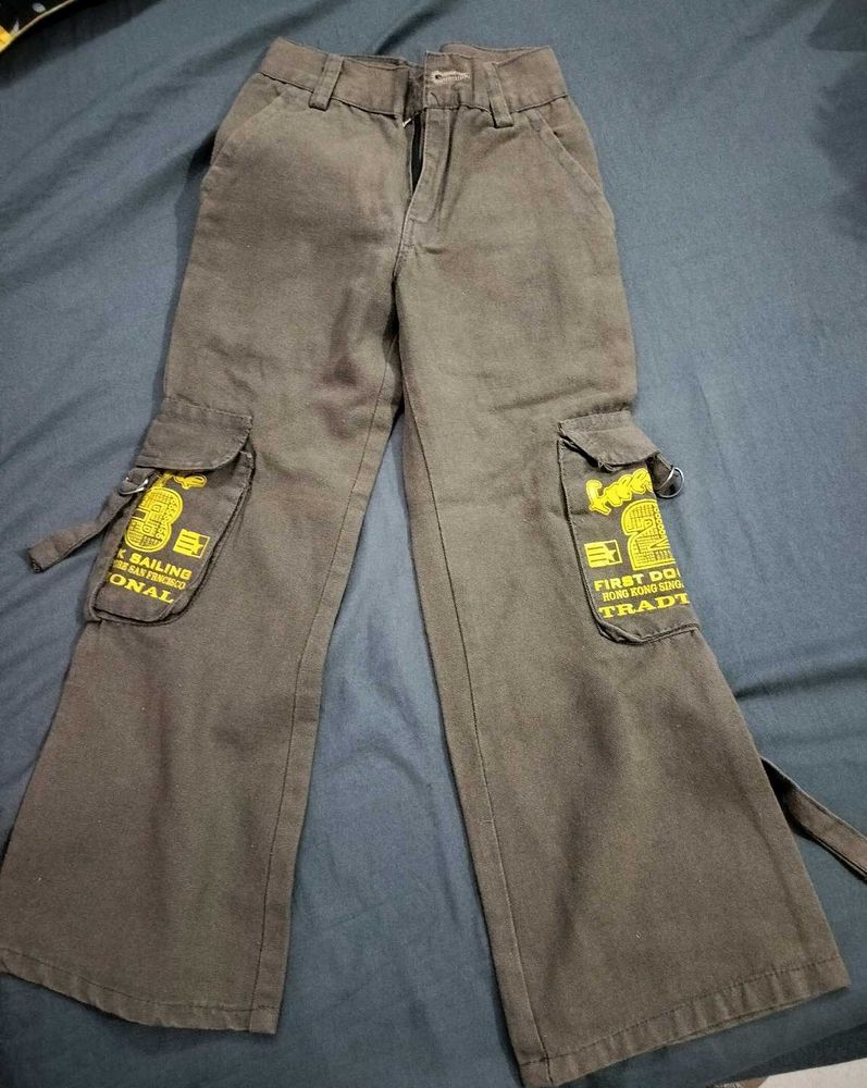 Cargo Pants with Yellow Print