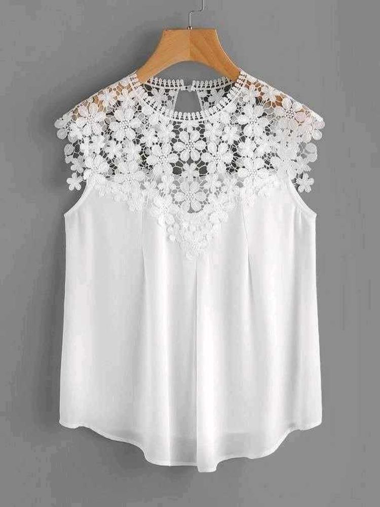 Elegant White Lace Collar Blouse