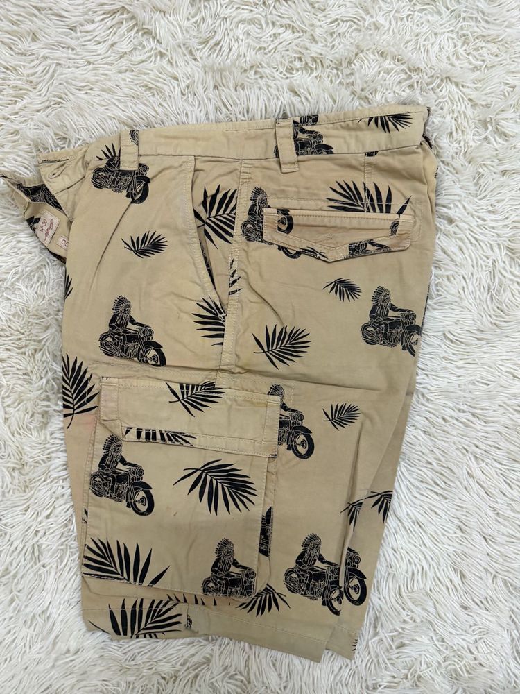 Men's Cargo Pants with Motorcycle Print