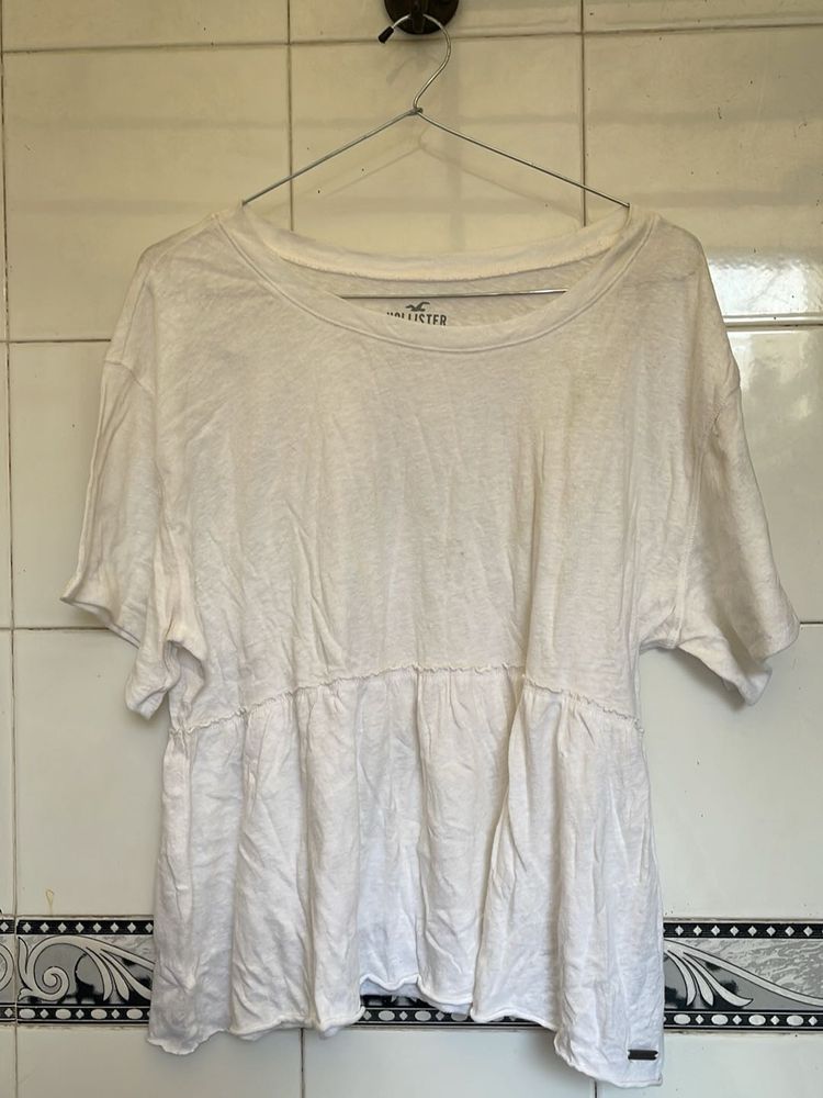 White Hollister Peplum Top