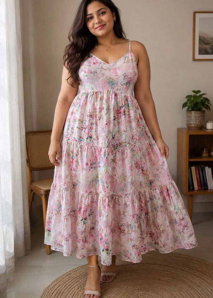 Floral Tiered Midi Dress