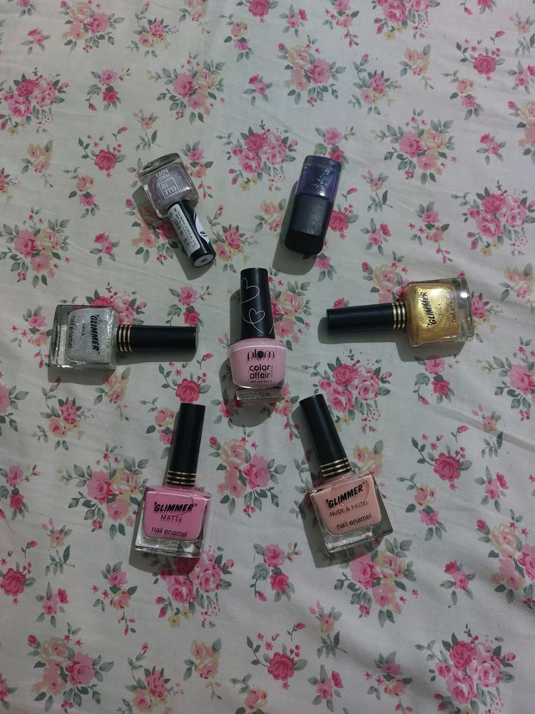 Set Of Seven Nail Polish - With A Nail Polish As Freebie.