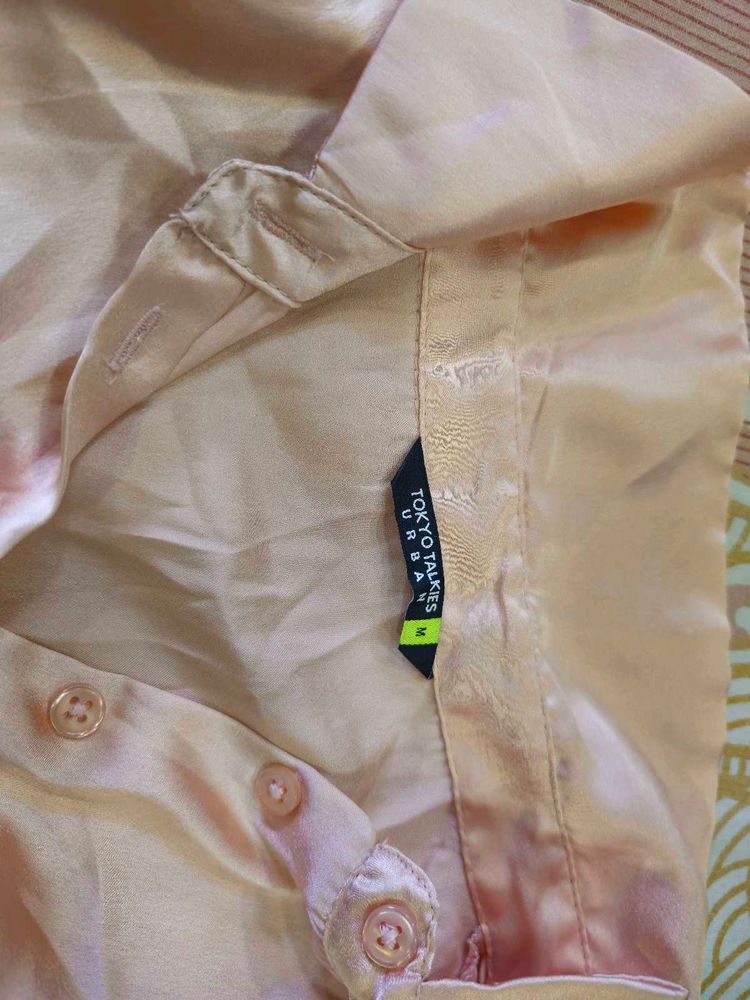 Elegant Satin Button-Up Shirt