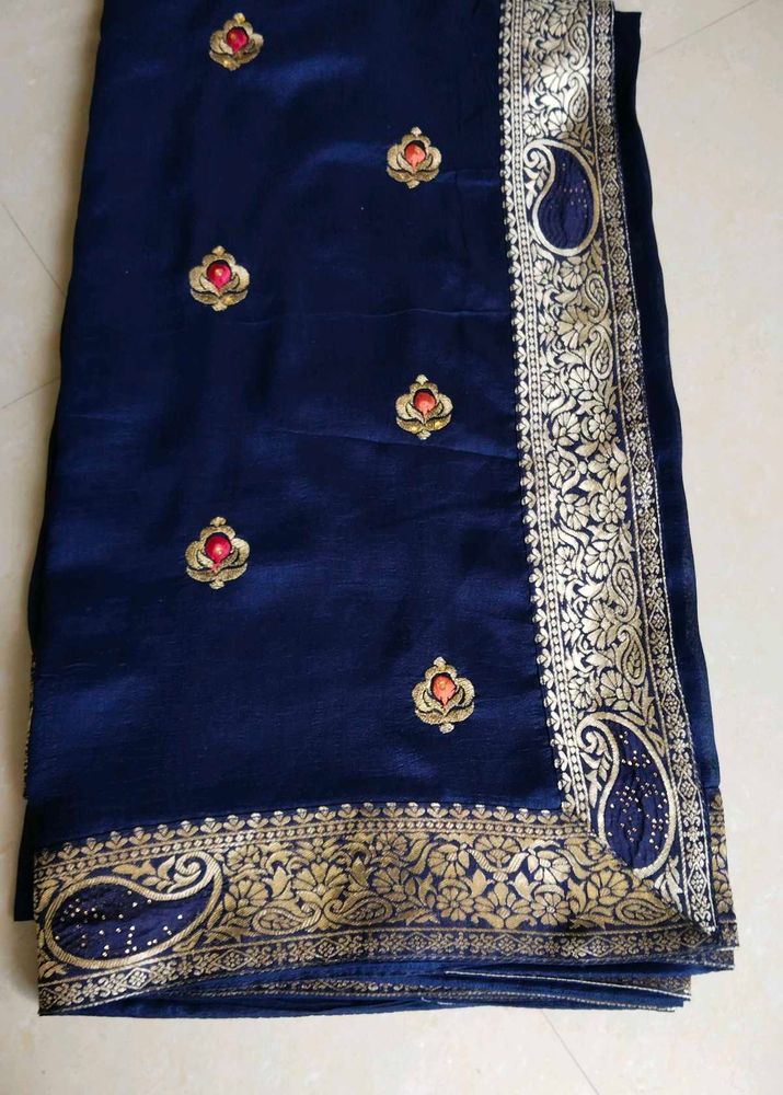 Elegant Navy Blue Saree