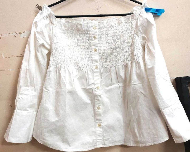 White Bardot Top