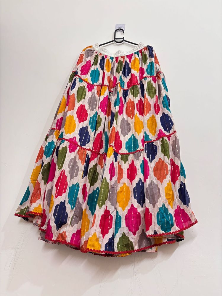 Vibrant Tiered Ethnic Skirt