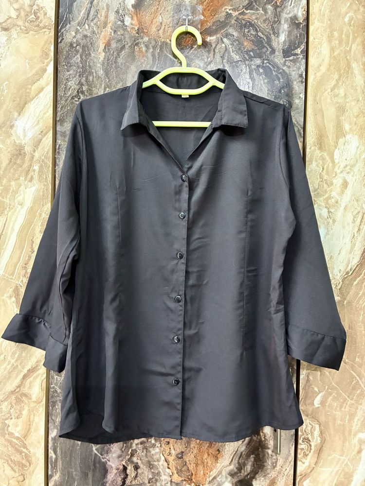 Classic Black Collared Shirt