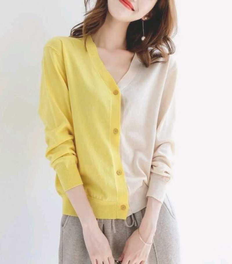 elllow white cardigan 💛🤍 ( H and M) 🤩?