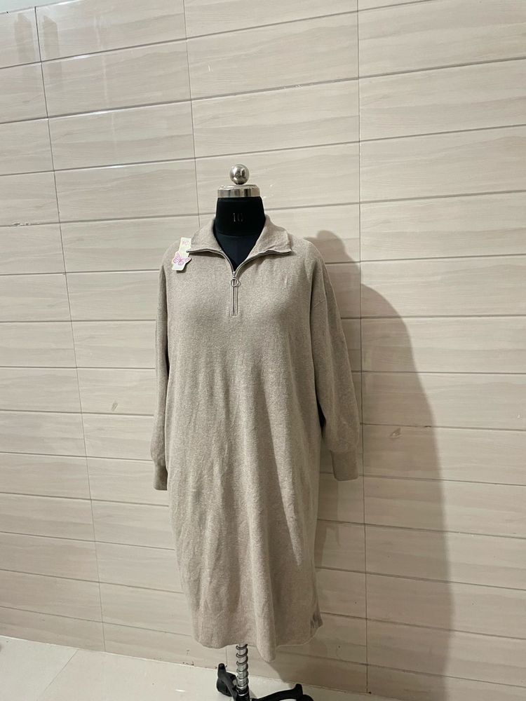 2XL Cozy Half-Zip Knit Dress