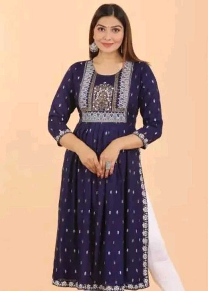 Elegant Blue Printed Kurta