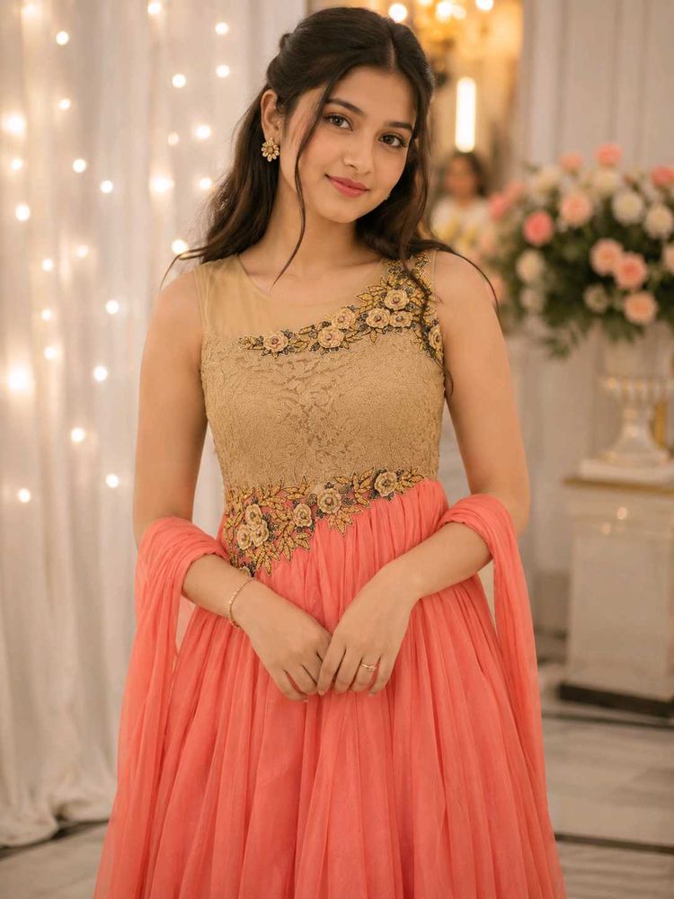 Elegant Peach Lehenga Choli Set