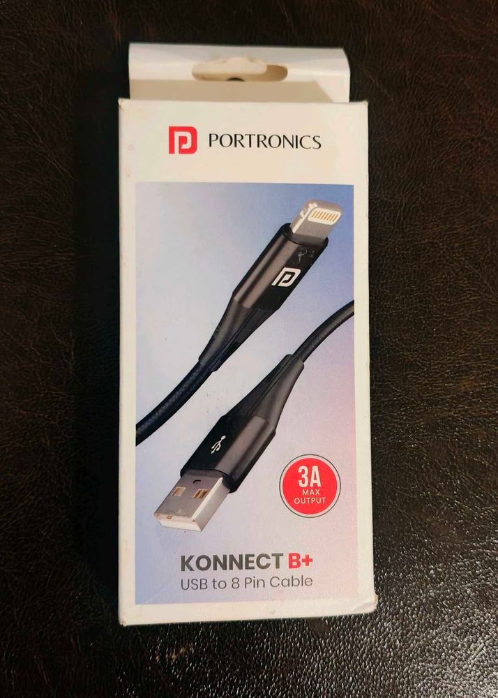 Portronics (8 pin) Nylon Braided USB A Cable