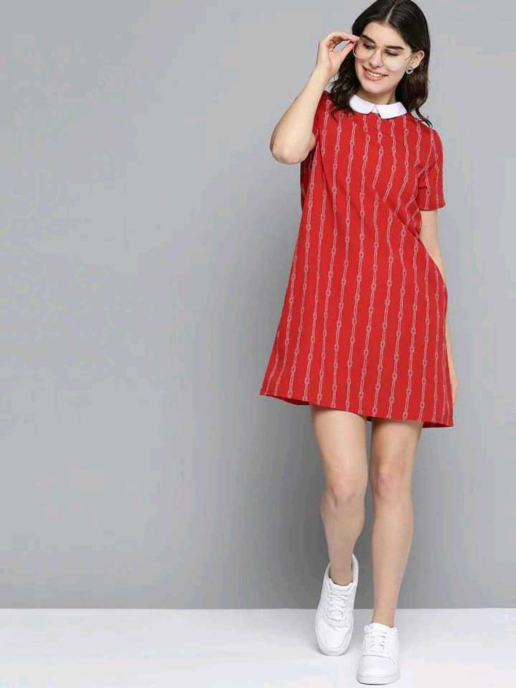 Red &amp; White Striped Dress
