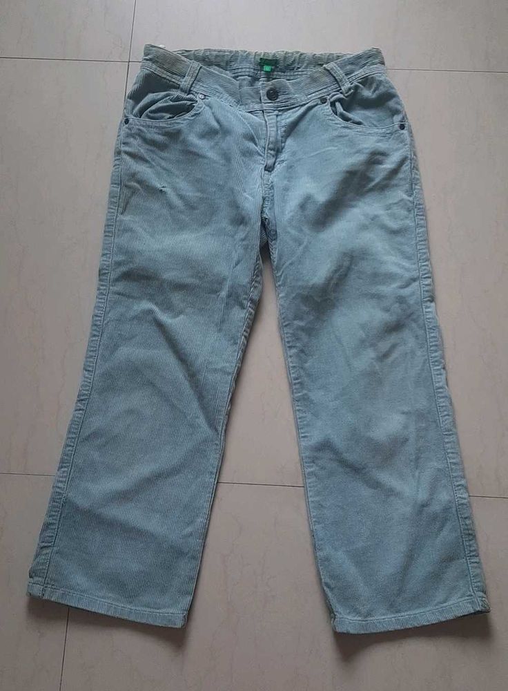 Greenish grey Corduroy Pants / capris