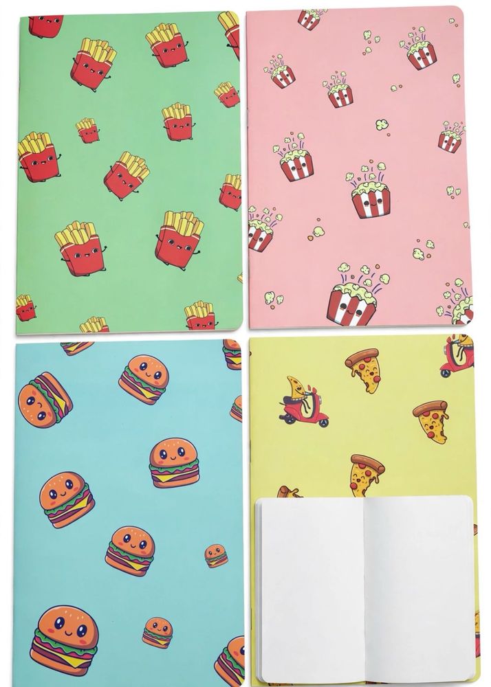 Papboo Original Set of 4 A5 Notebooks - Pizza Burg